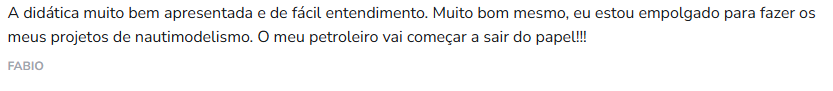 Depoimento de aluno do curso de eletrônica prática Método 7H RC