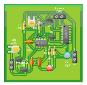 Circuito impresso - lado dos componentes - bateria eletrônica caseira.