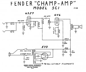 Circuito do Amplificador Fender Champ.